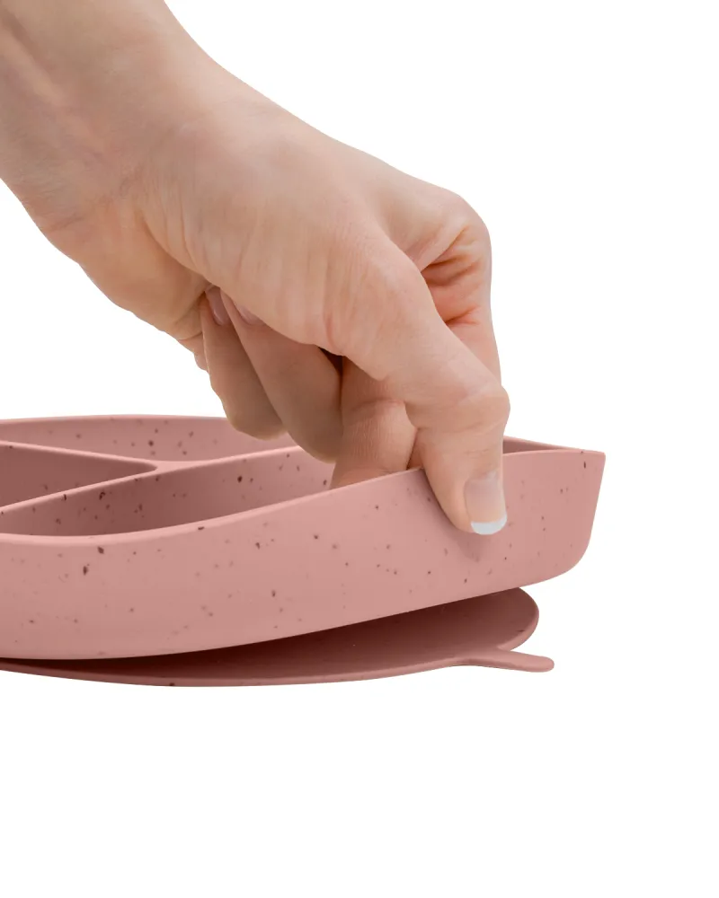 Чиния с отделения и вакуумно дъно Platinum Silicone Blush