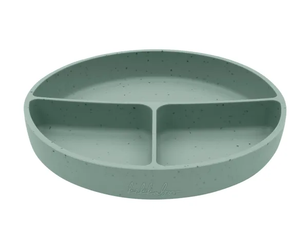Чиния с отделения и вакуумно дъно Platinum Silicone Sage