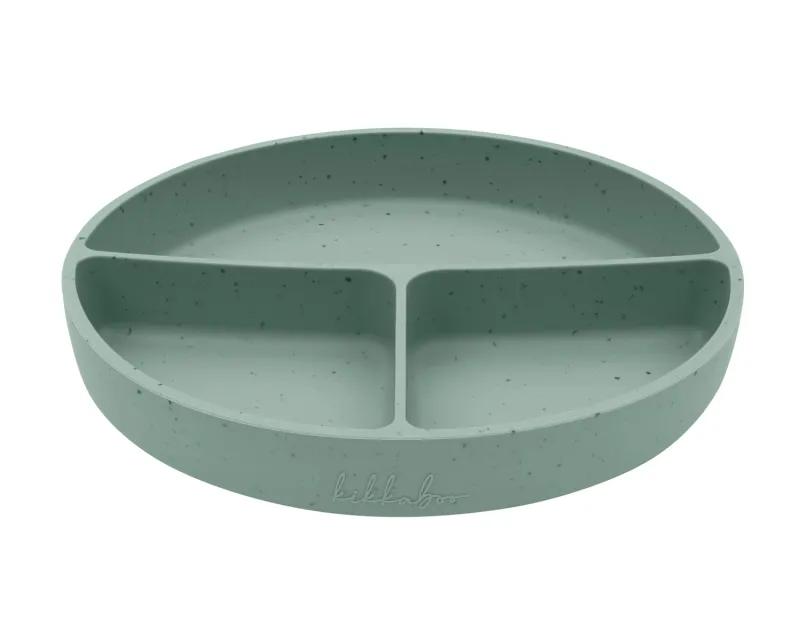 Чиния с отделения и вакуумно дъно Platinum Silicone Sage