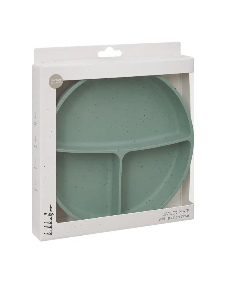 Чиния с отделения и вакуумно дъно Platinum Silicone Sage
