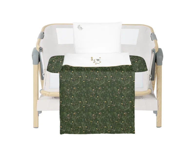 Бебешки спален комплект за мини-кошара 5ч Secret Garden Green