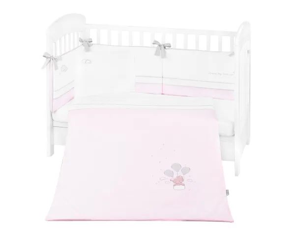 Бебешки спален комплект с бродерия 6 части 70/140 Dream Big Pink