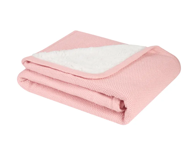 Плетено памучно одеяло с шерпа Dream Big Pink