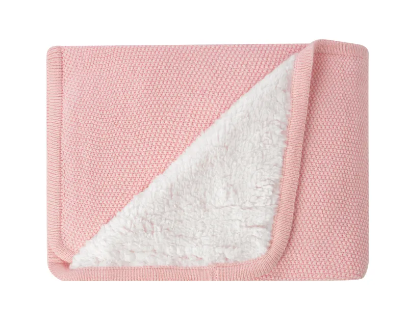 Плетено памучно одеяло с шерпа Dream Big Pink
