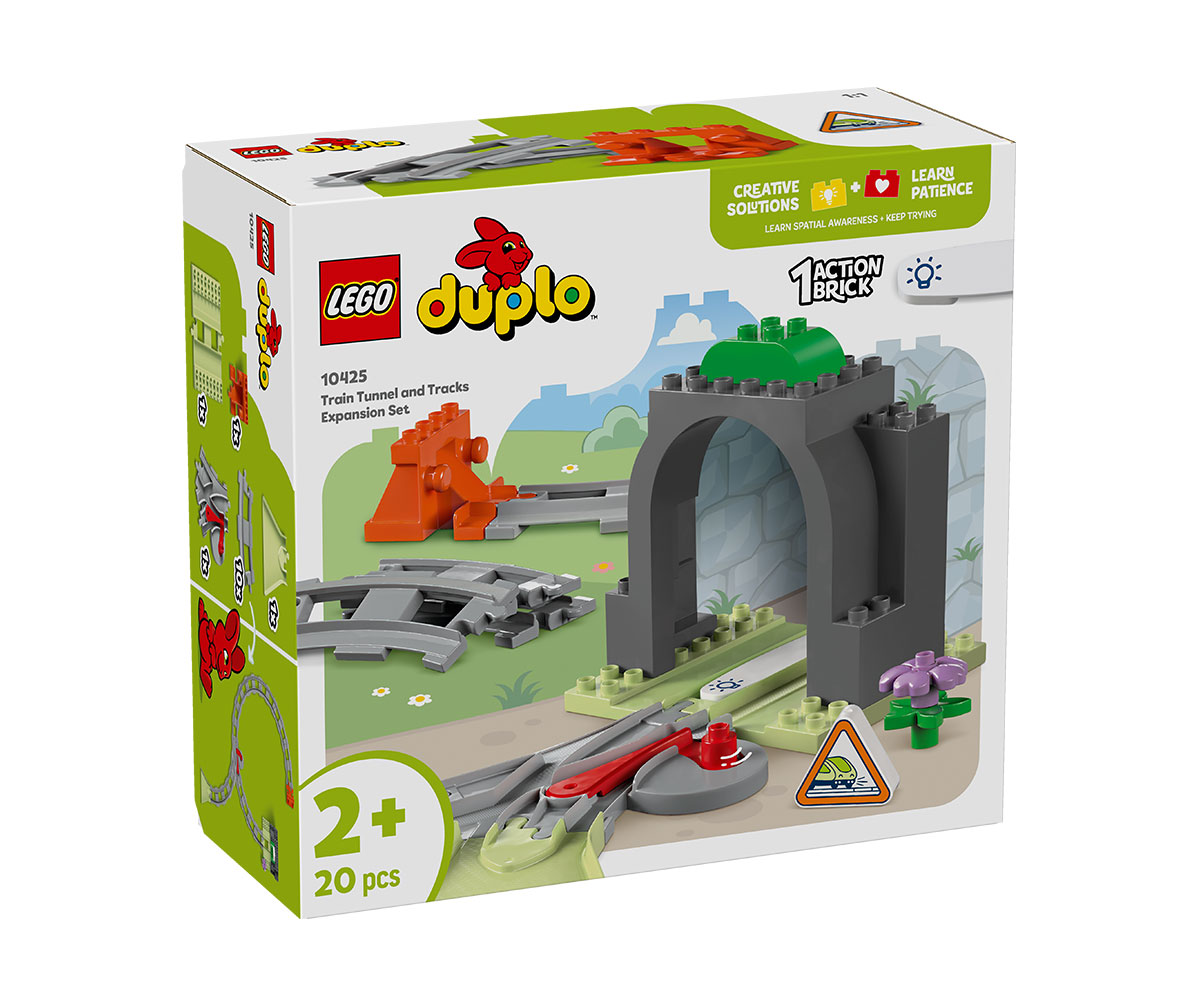Конструктор LEGO DUPLO 10425 Тунел и релси за влак, 20 части