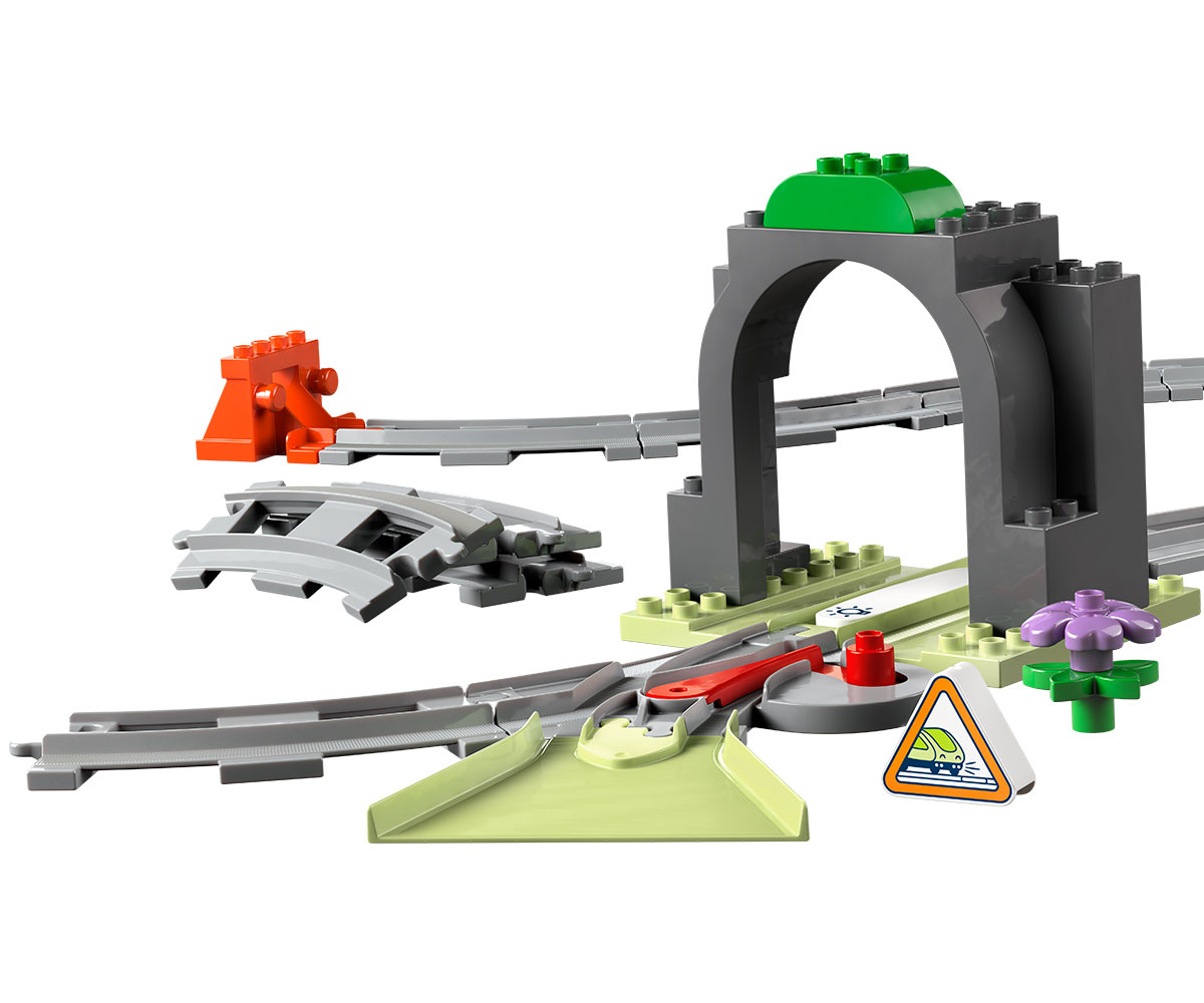 Конструктор LEGO DUPLO 10425 Тунел и релси за влак, 20 части