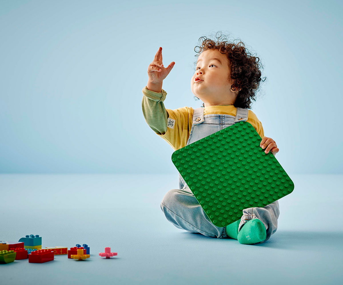 Строителна плочка LEGO DUPLO 10460, зелена, 24 x 24 издатини