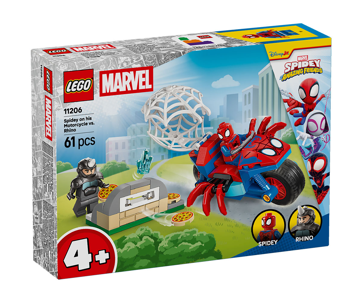 Конструктор LEGO Spidey 11206 Мотоциклет и Носорог, 61 част