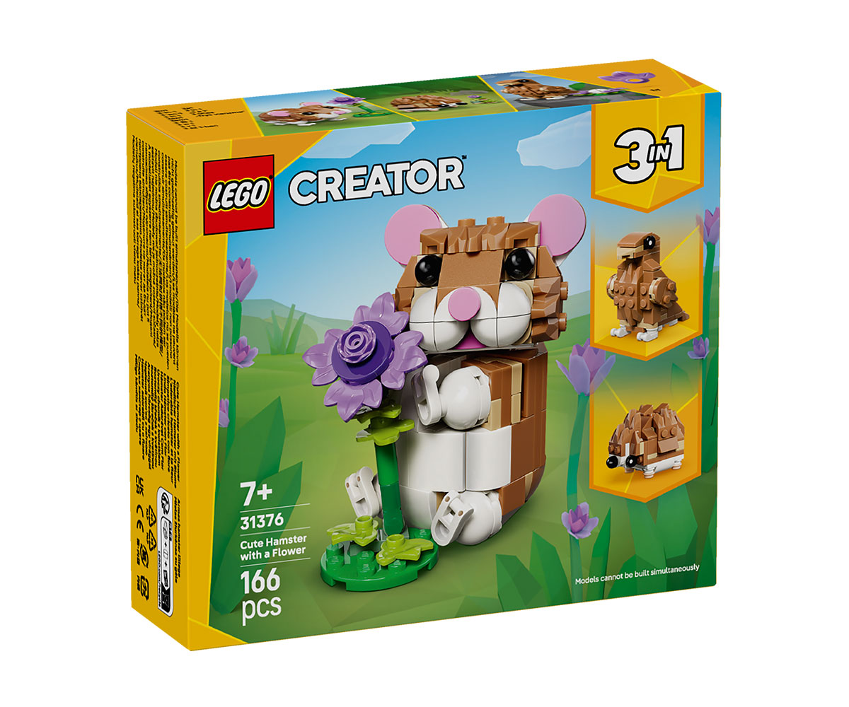 Конструктор LEGO Creator 31376 Сладък хамстер с цвете „3 в 1“