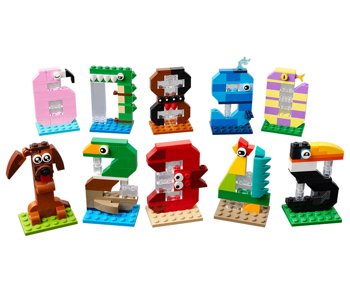 Конструктор LEGO Iconic 40807 Цифри за рожден ден – 10 животни