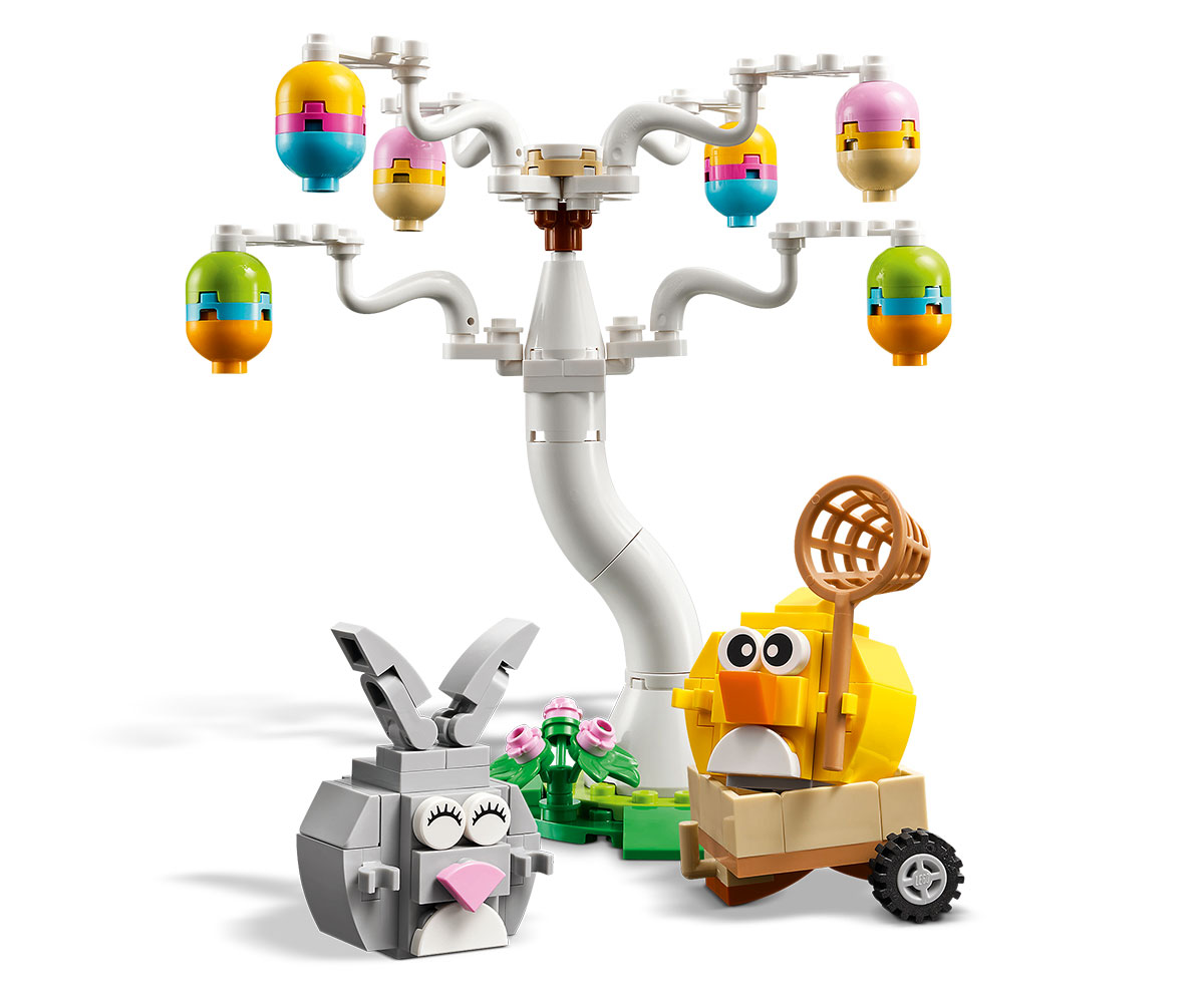 Конструктор LEGO Iconic 40808 Великденско зайче и пиленце, 140 части