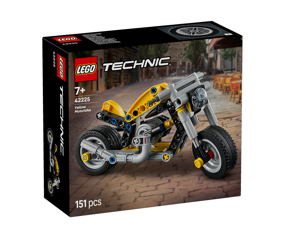 Конструктор LEGO Technic 42225 Жълт мотоциклет, 151 части