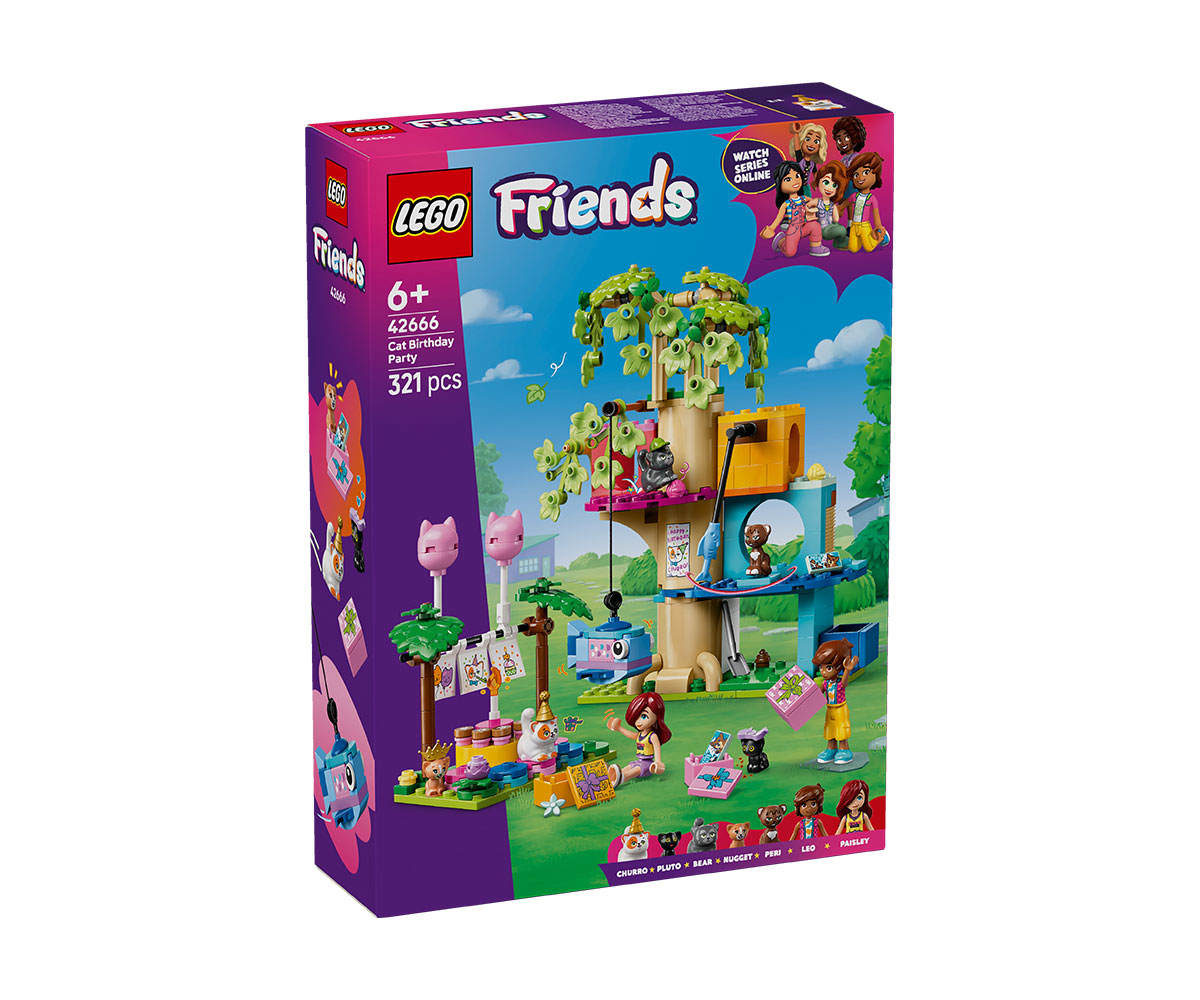 Конструктор LEGO Friends 42666 Котешко парти и дървесна къща
