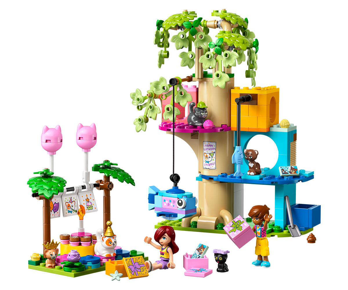 Конструктор LEGO Friends 42666 Котешко парти и дървесна къща