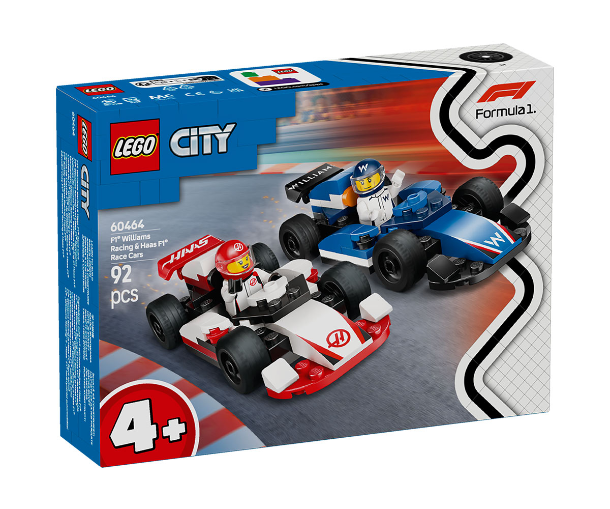 LEGO City 60464 Коли F1 Williams Racing и Haas F1