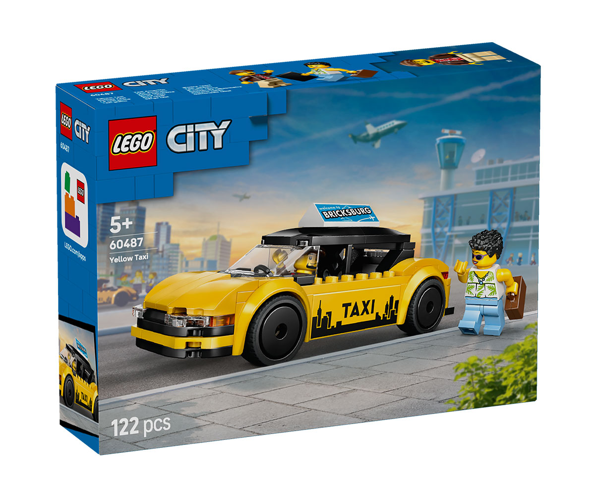 LEGO City 60487 Жълто такси, 122 елемента