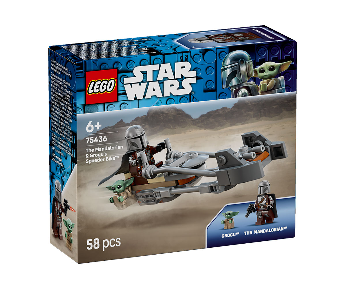 LEGO Star Wars 75436 Мотоциклетът на мандалореца и Грогу, 58 части