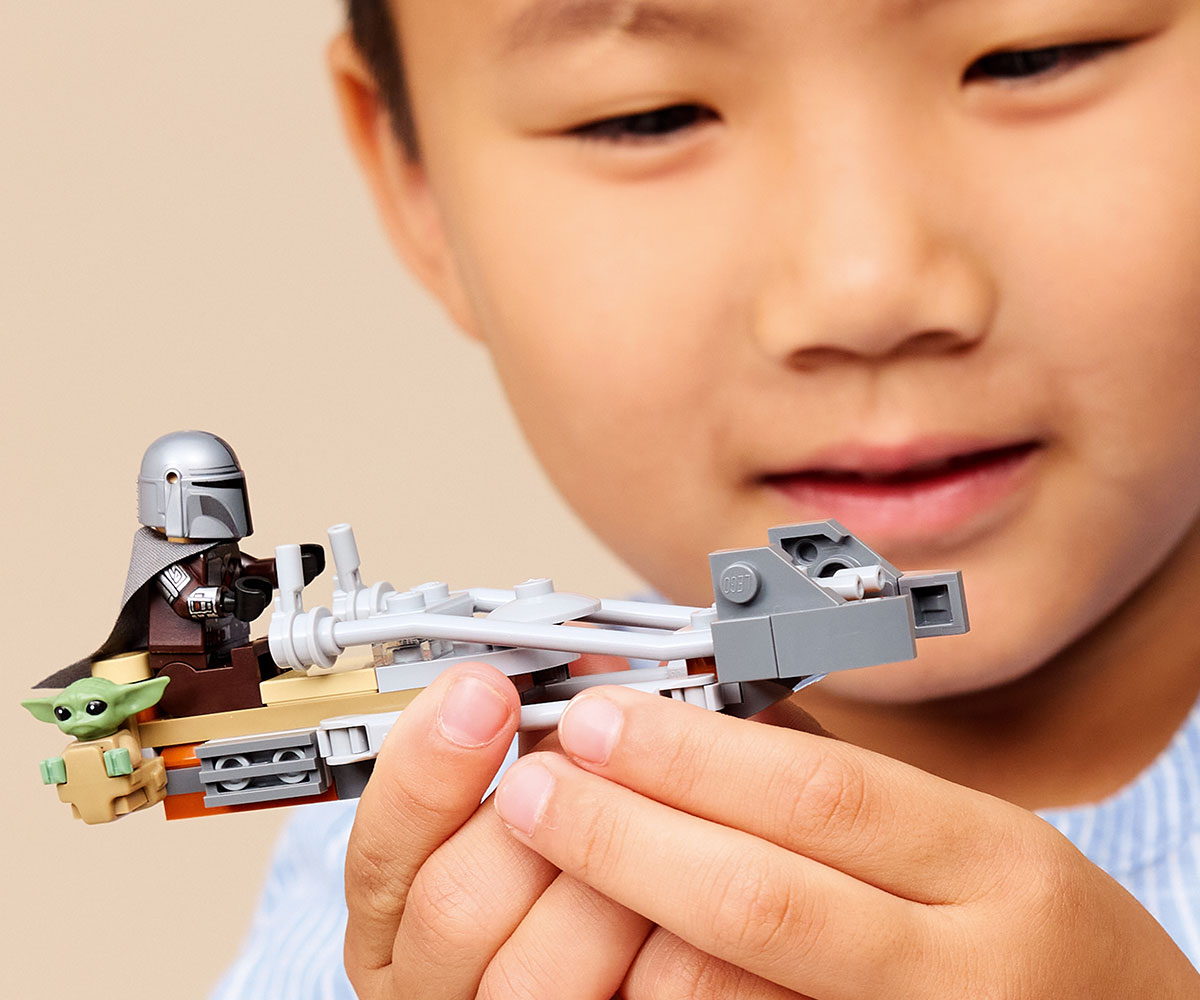 LEGO Star Wars 75436 Мотоциклетът на мандалореца и Грогу, 58 части