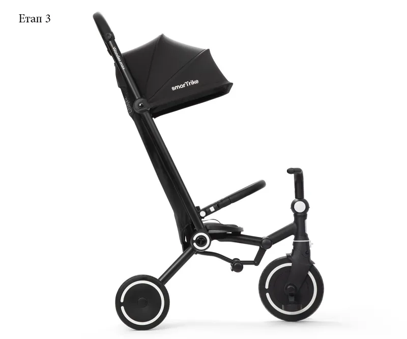 Сгъваема триколка Smartrike Wonder Max Jet Black, наклон 140°