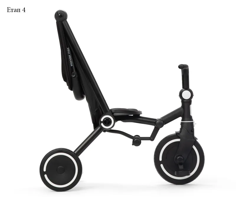 Сгъваема триколка Smartrike Wonder Max Jet Black, наклон 140°