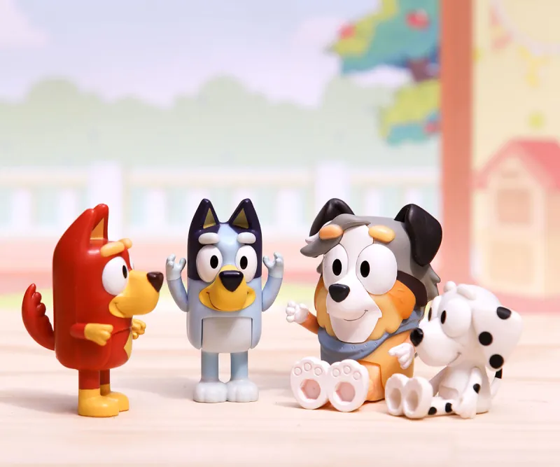 Комплект 4 фигурки Bluey: Блуи и съученици