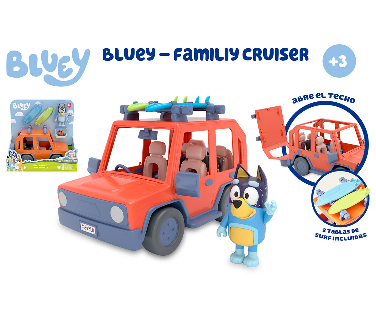 Bluey – семеен автомобил с фигурка и 2 сърф дъски