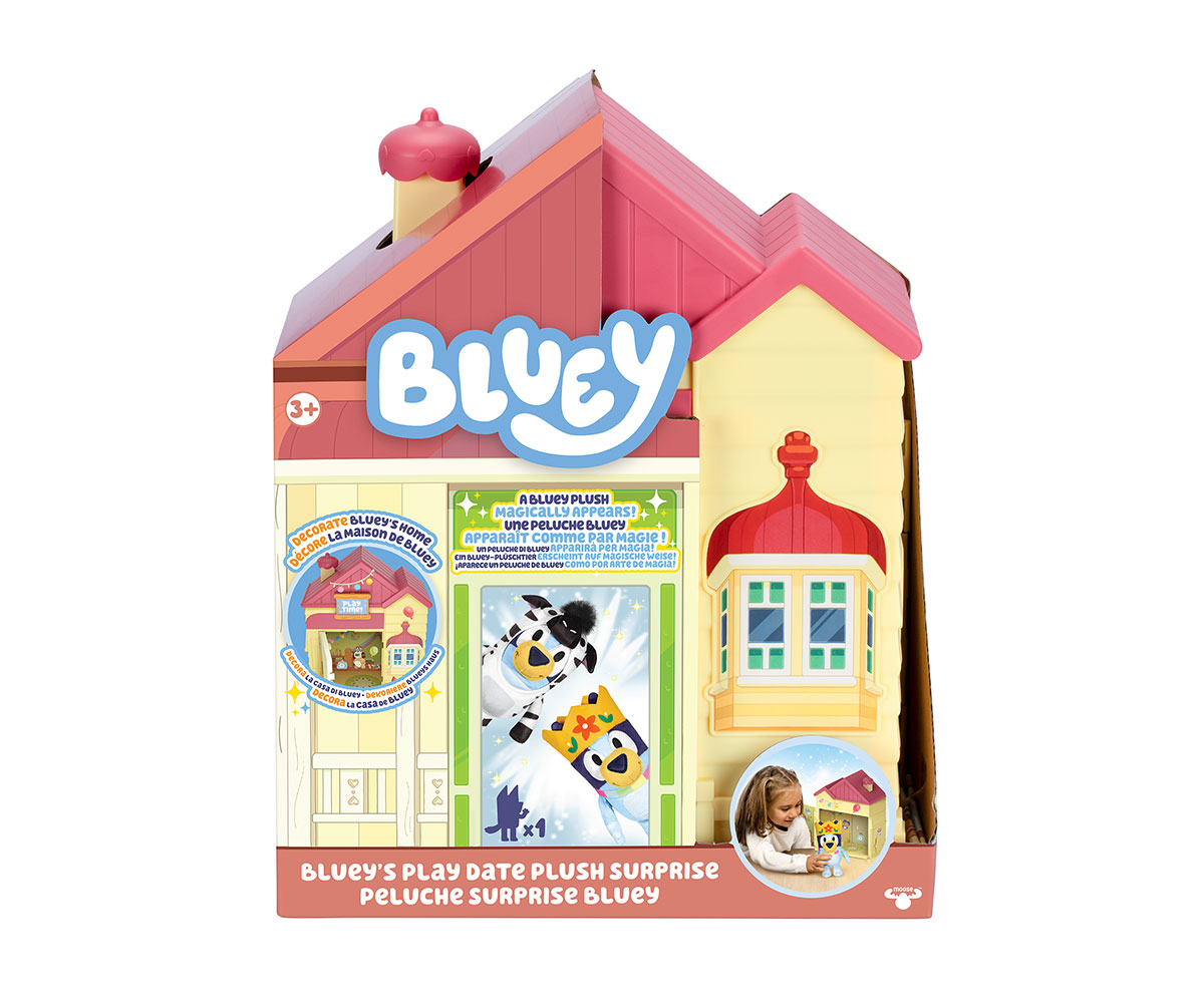 Bluey плюшена изненада в костюм на зебра или кралица