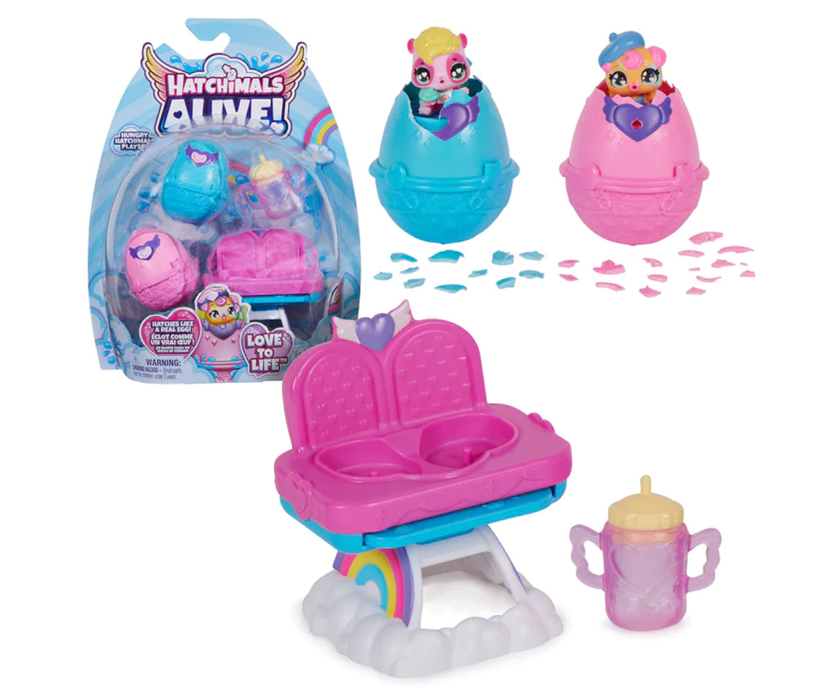 Hatchimals комплект с 2 яйца и столче за хранене