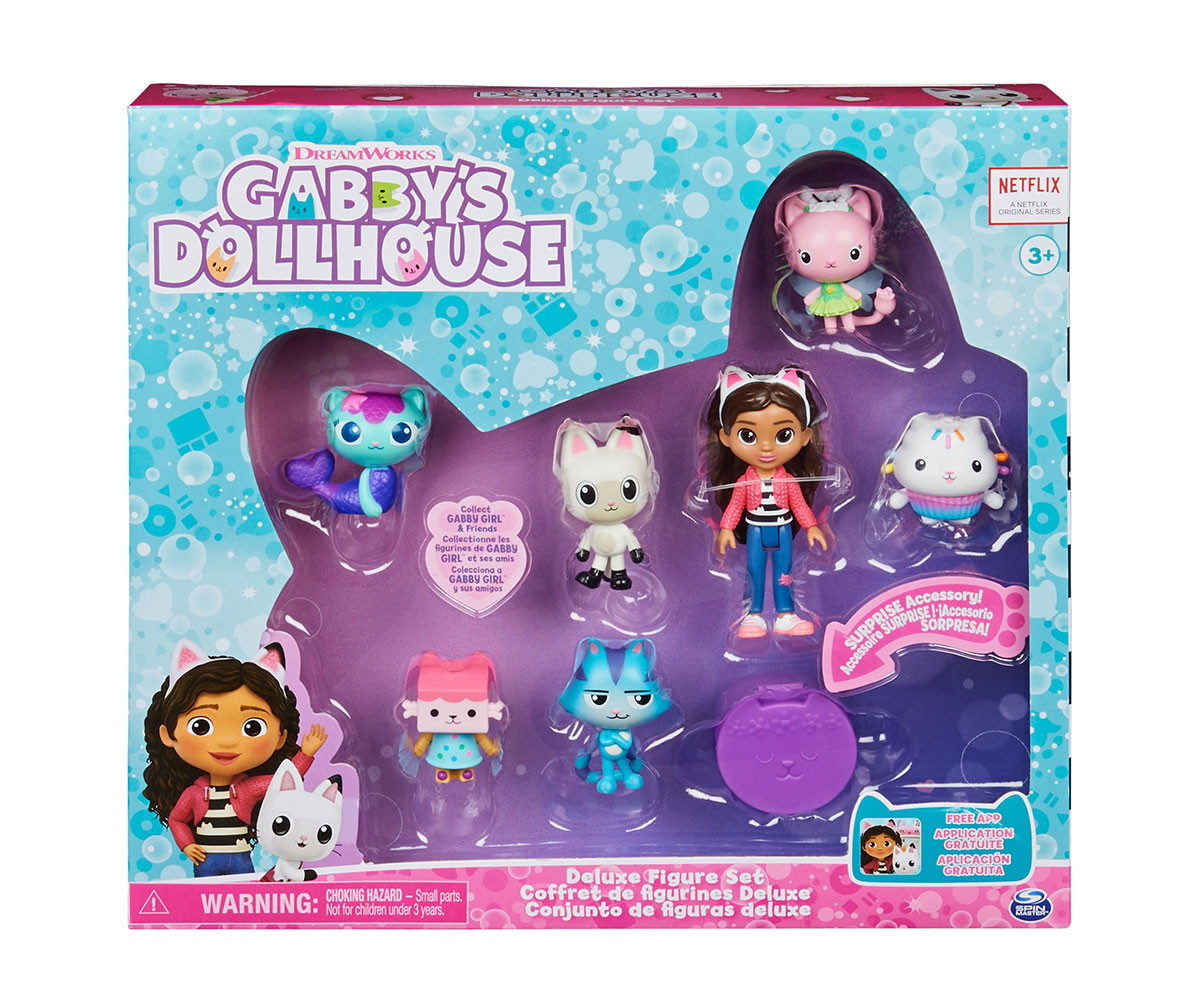 Фигури Gabby's Dollhouse Deluxe – Габи и 6 котенца, кутия-изненада
