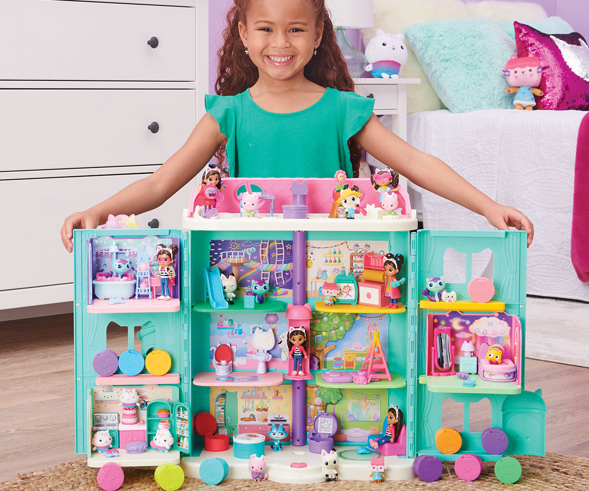 Фигури Gabby's Dollhouse Deluxe – Габи и 6 котенца, кутия-изненада