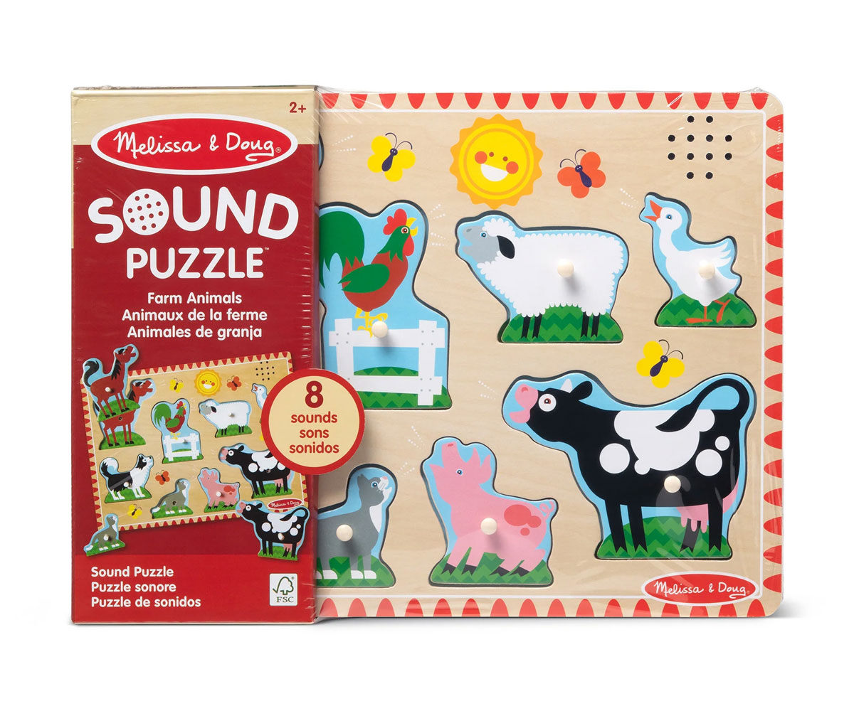 Melissa & Doug Blockables дървен комплект Ферма, 16 части