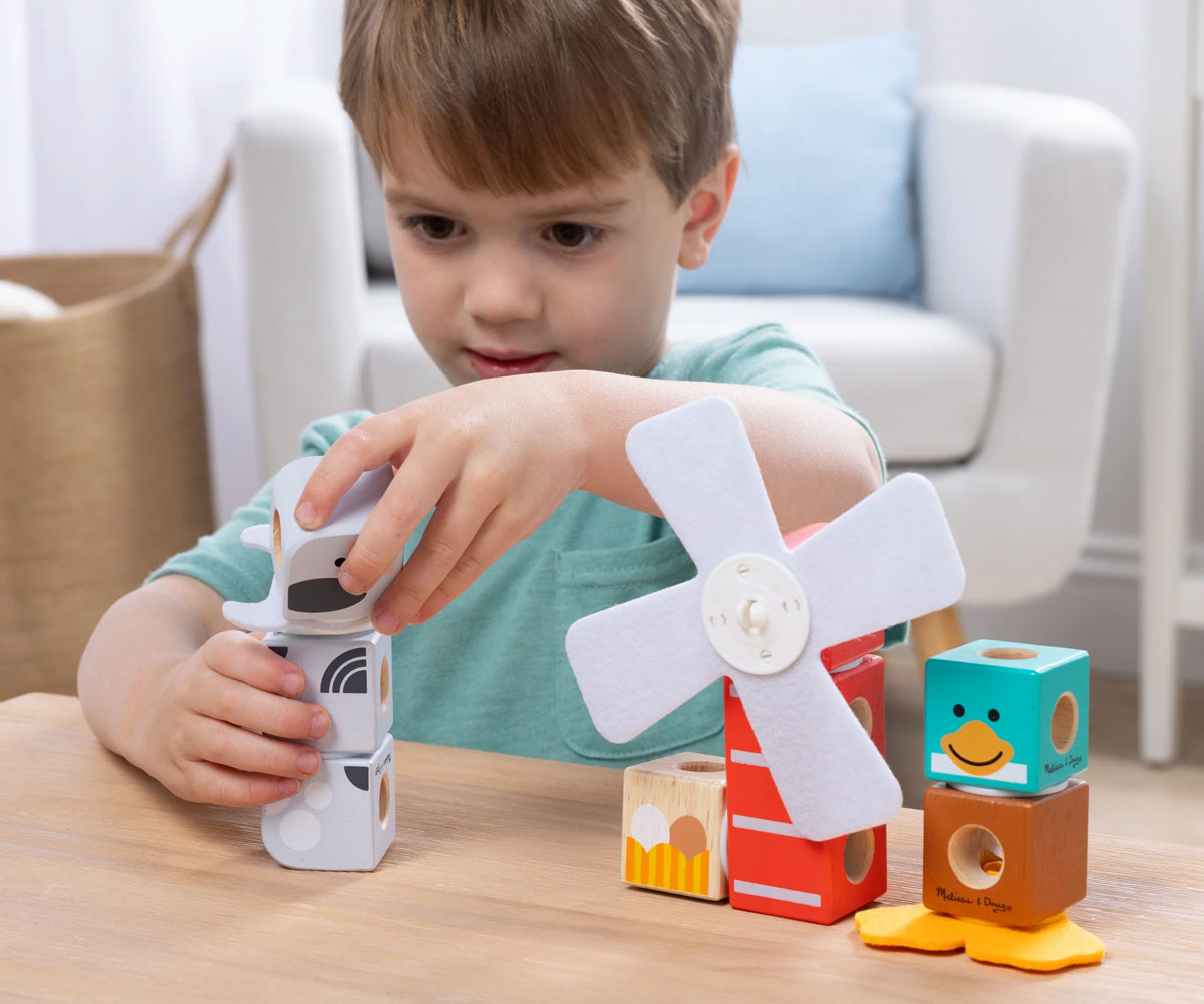 Melissa & Doug Blockables дървен комплект Ферма, 16 части