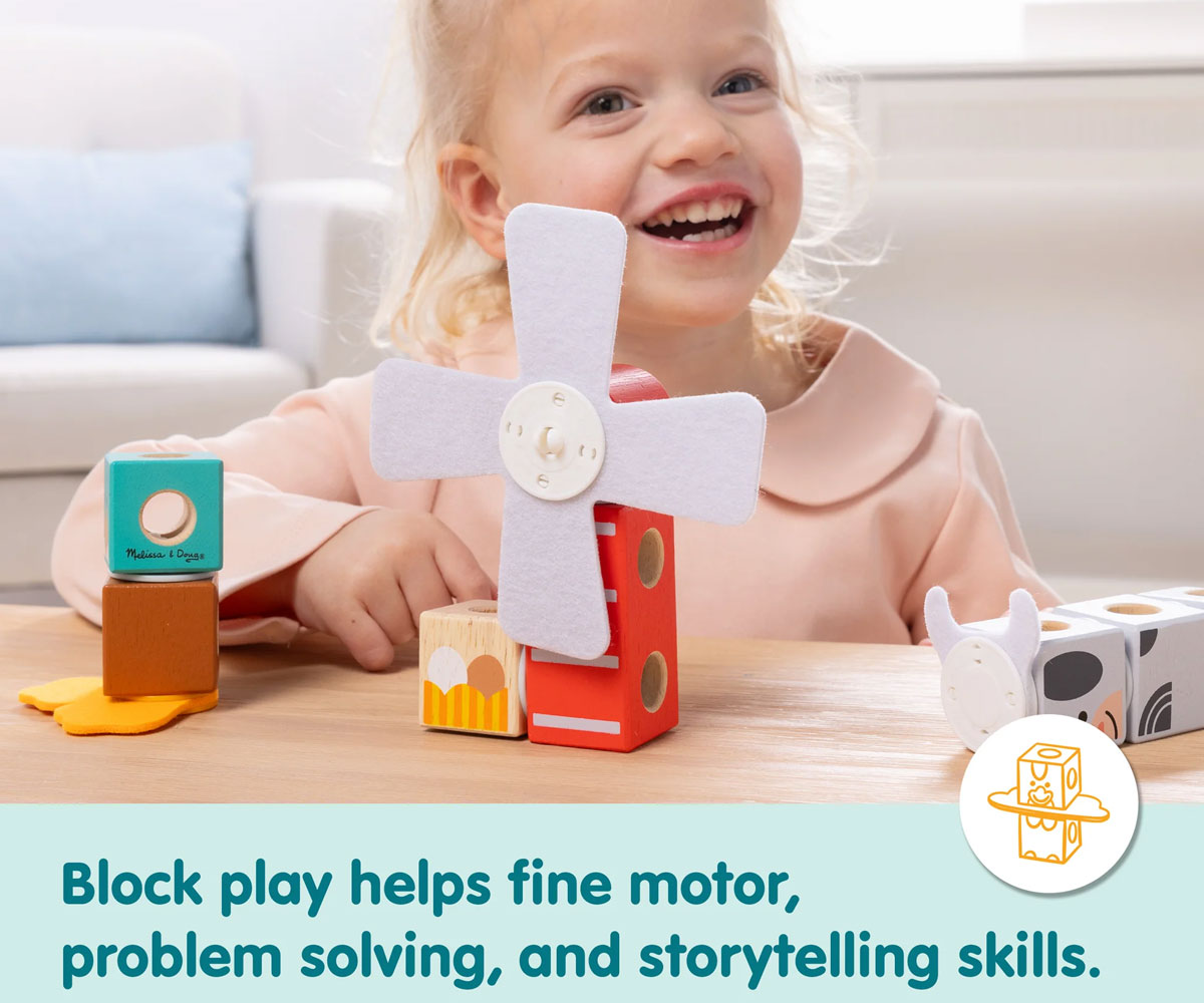 Melissa & Doug Blockables дървен комплект Ферма, 16 части