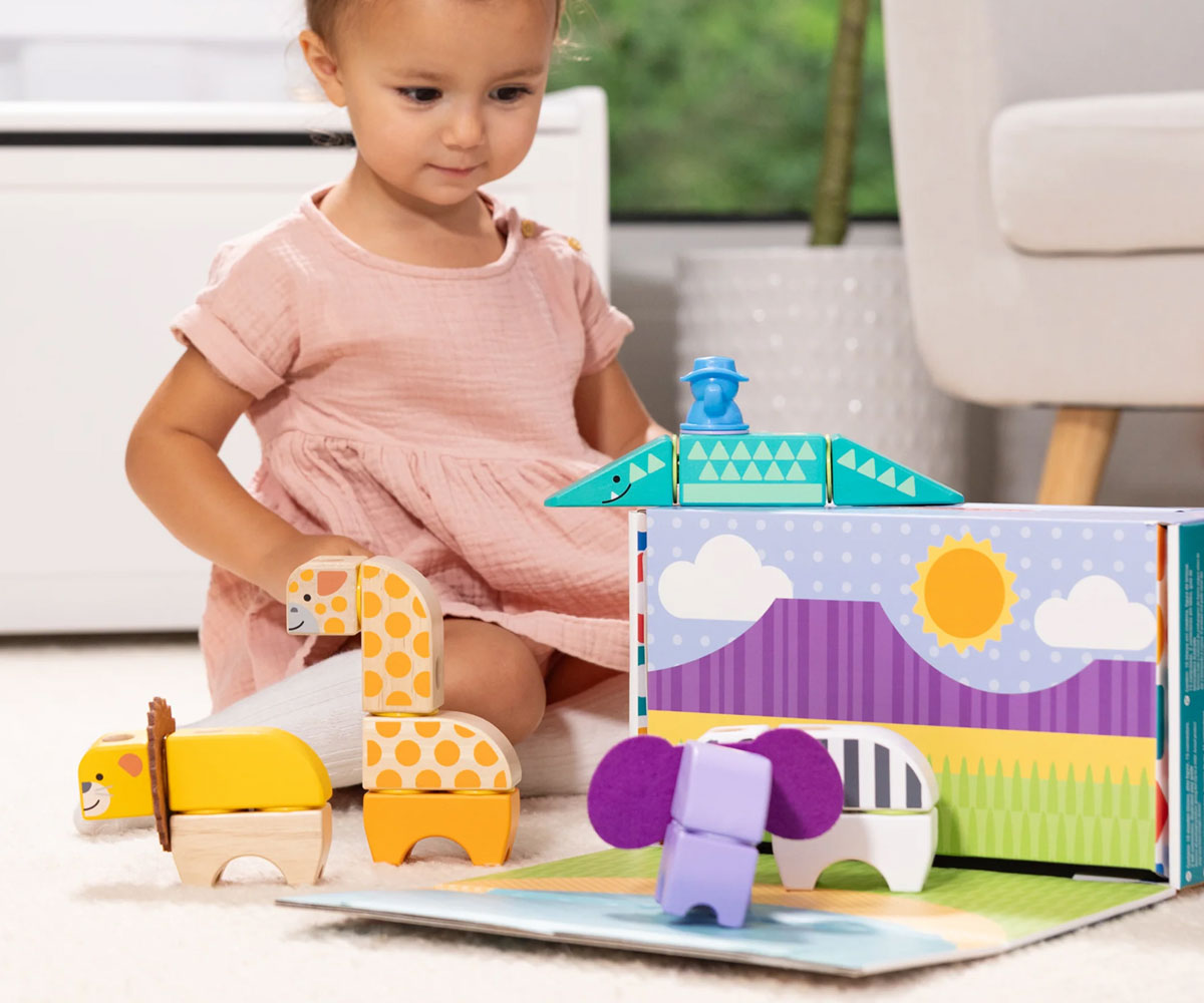 Melissa & Doug Blockables Сафари – дървени кубчета