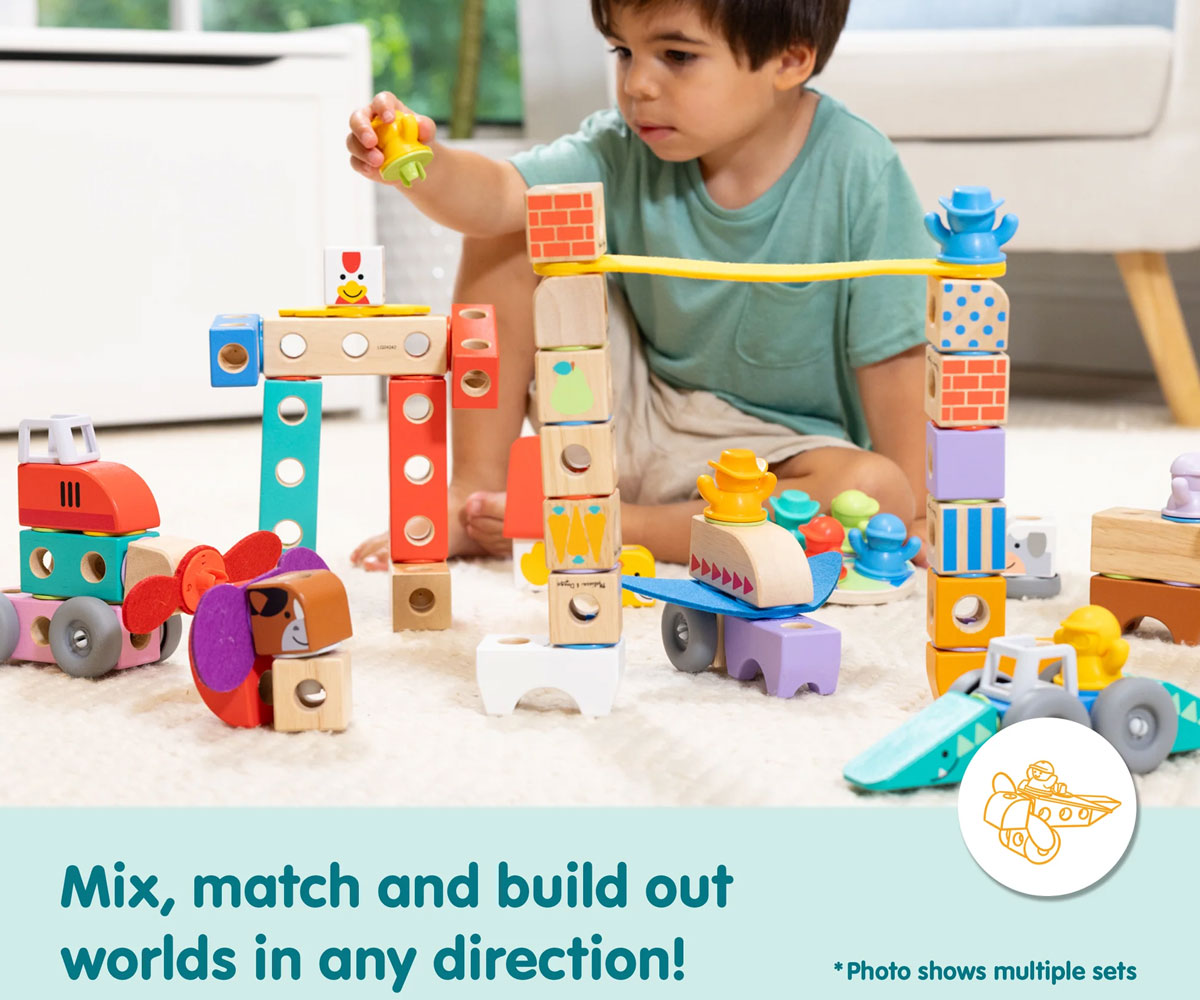 Melissa & Doug Blockables Сафари – дървени кубчета