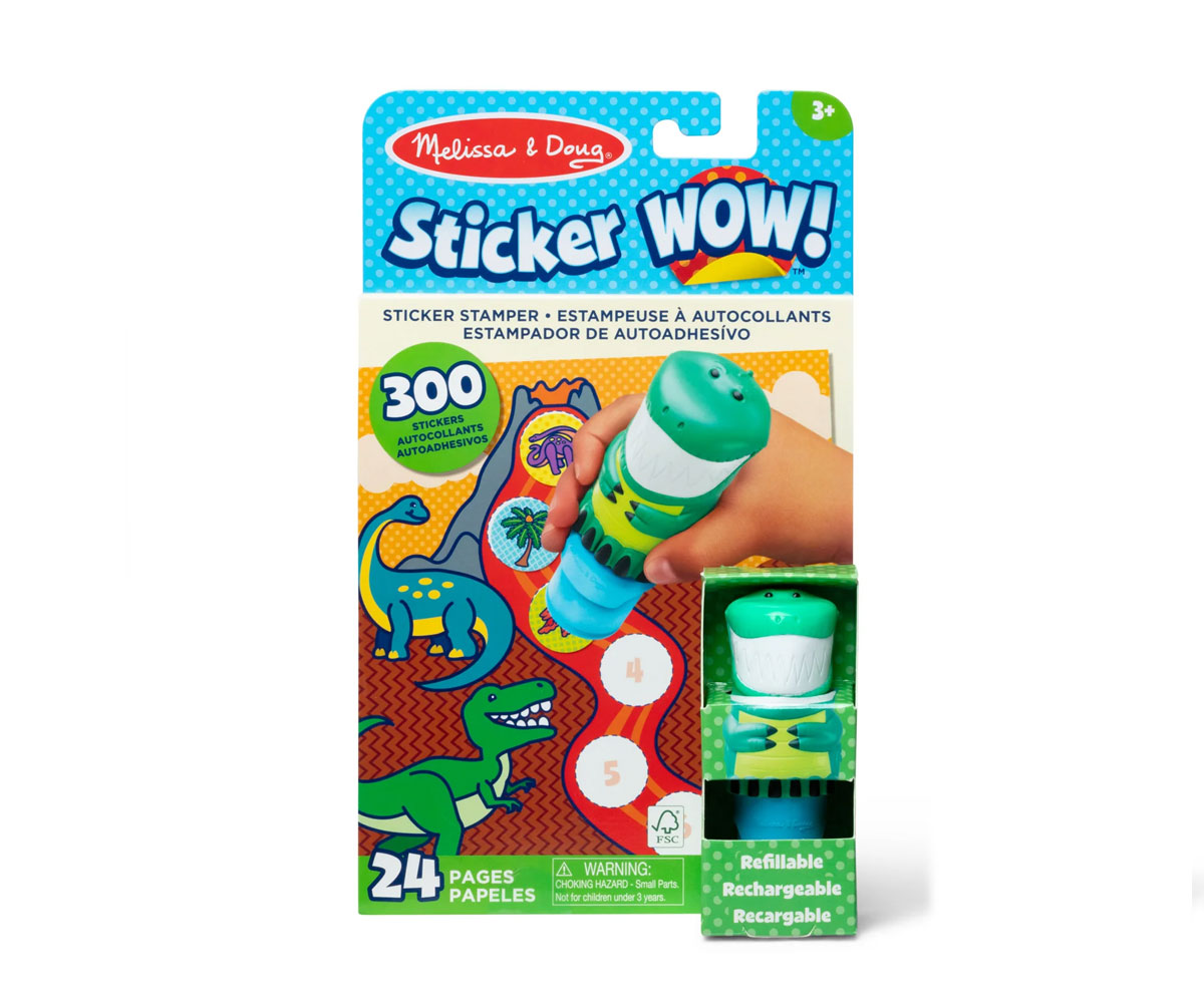 Melissa & Doug Sticker WOW – книжка със стикери и печат, 300 стикера