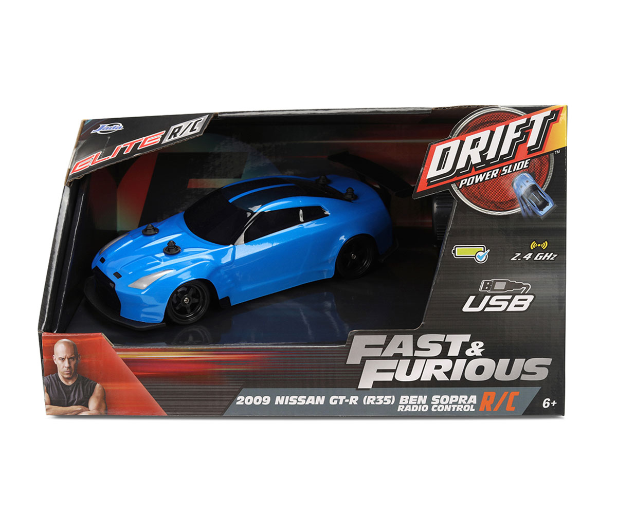 Радиоуправляема дрифт кола Jada Nissan GT-R 2009 1:24, синя