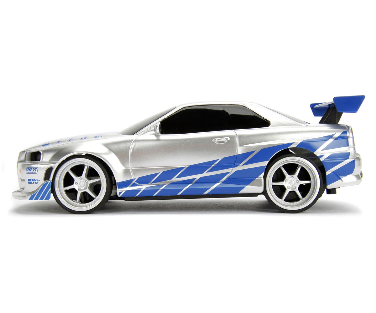Радиоуправляем сребрист Nissan GT-R R34 Jada 1:24 от 2002 г.