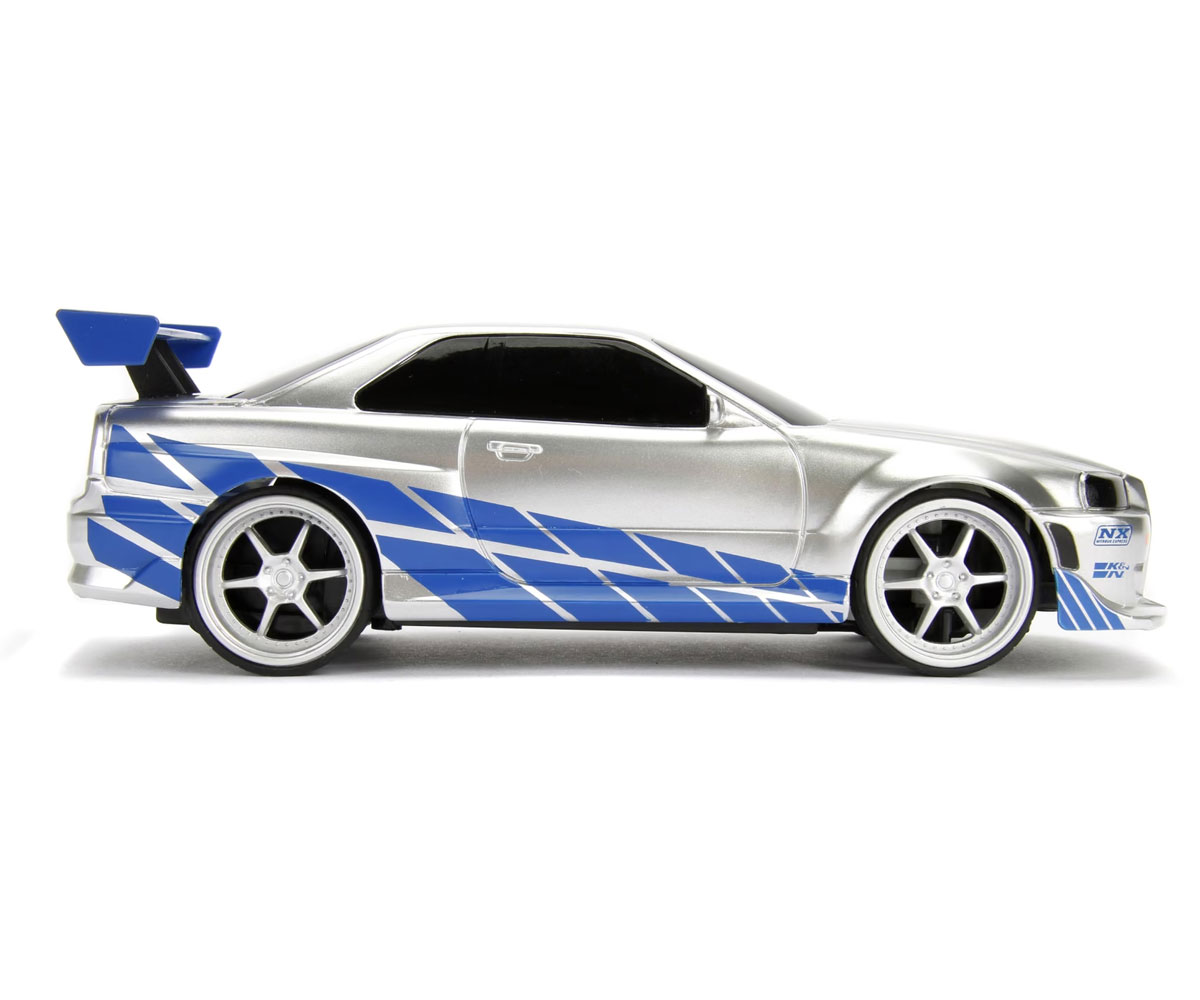 Радиоуправляем сребрист Nissan GT-R R34 Jada 1:24 от 2002 г.