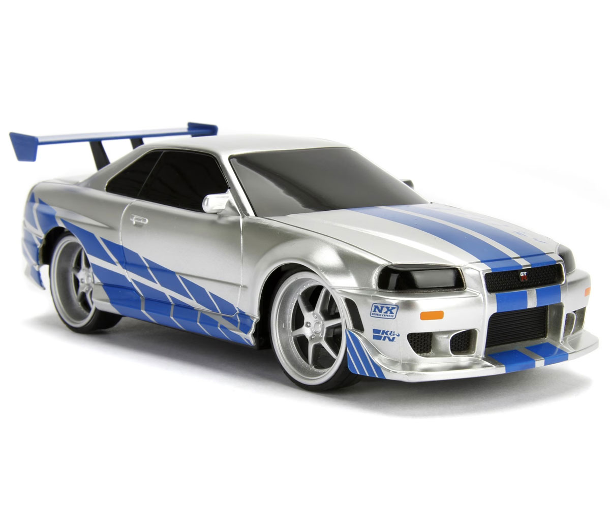 Радиоуправляем сребрист Nissan GT-R R34 Jada 1:24 от 2002 г.