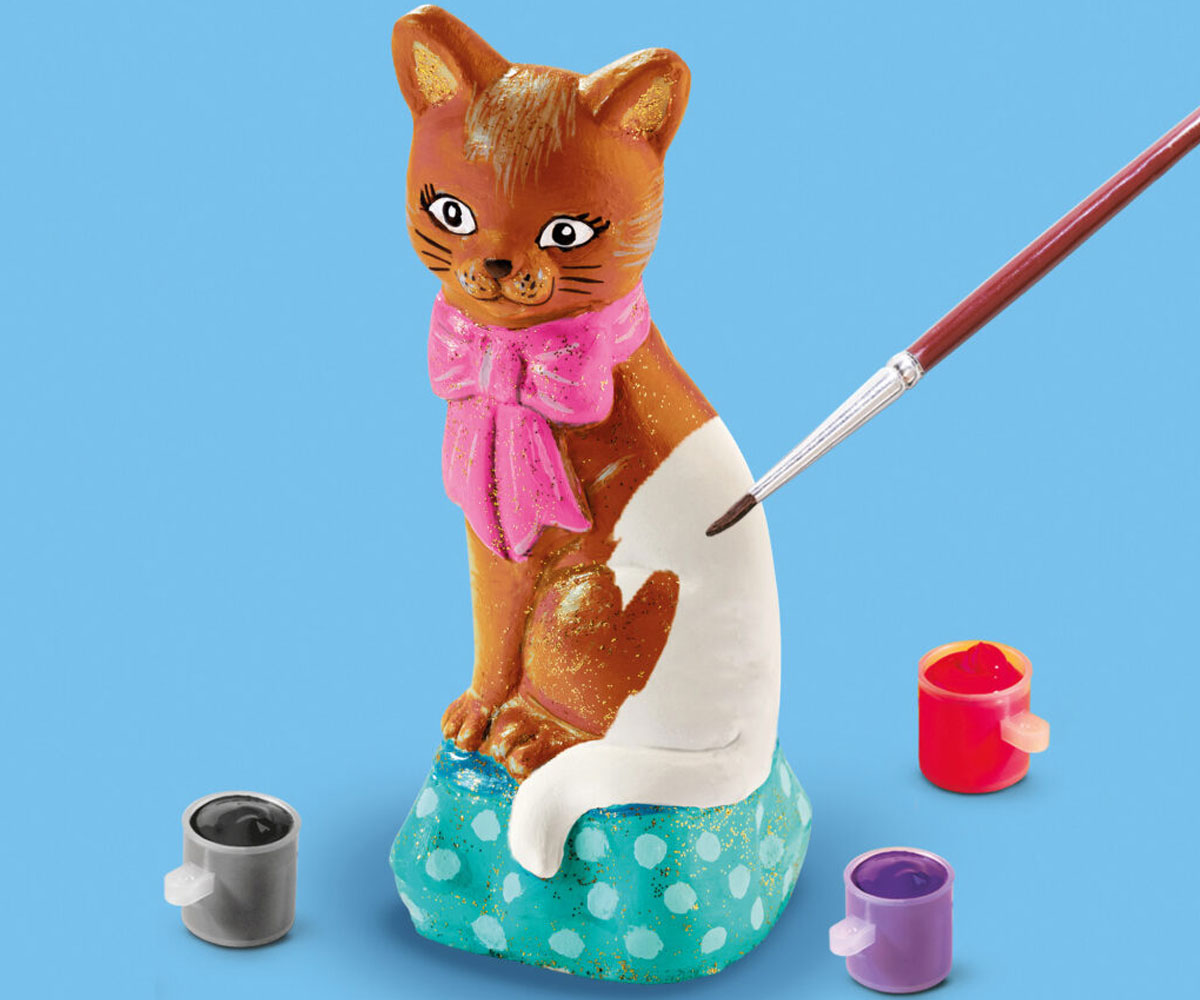 Отливане и рисуване SES – 3D котка с латексова форма, 5–10 г.