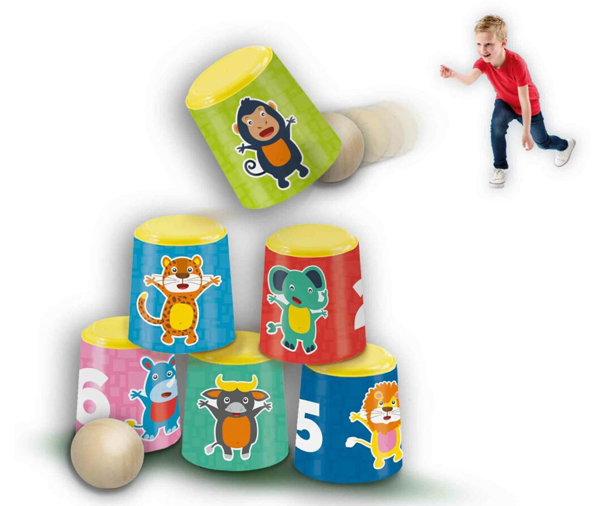 Игра SES за събаряне на кутийки – 6 чаши и 2 топки