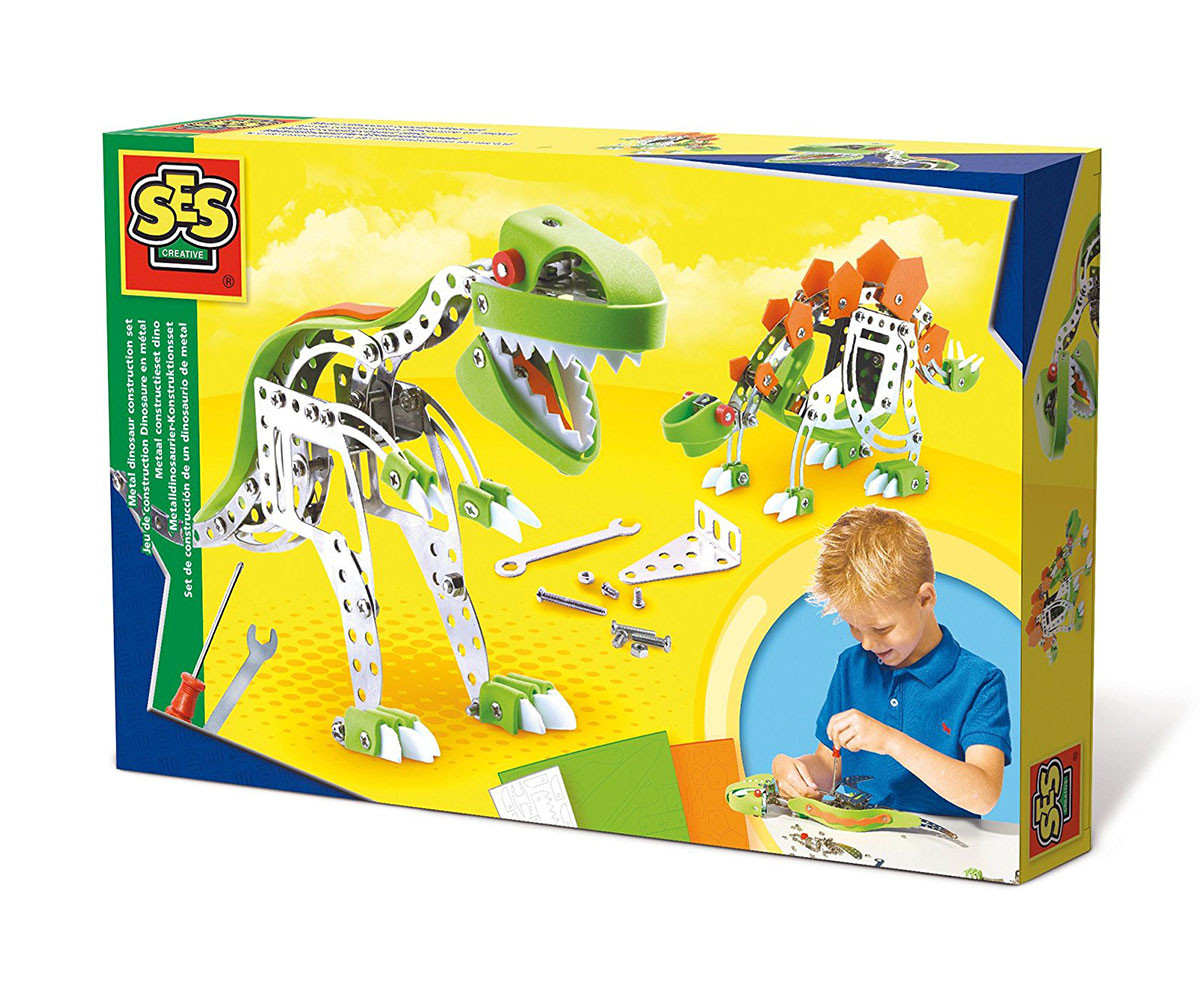 Метален конструктор SES Creative – динозаври, 7–12 г.