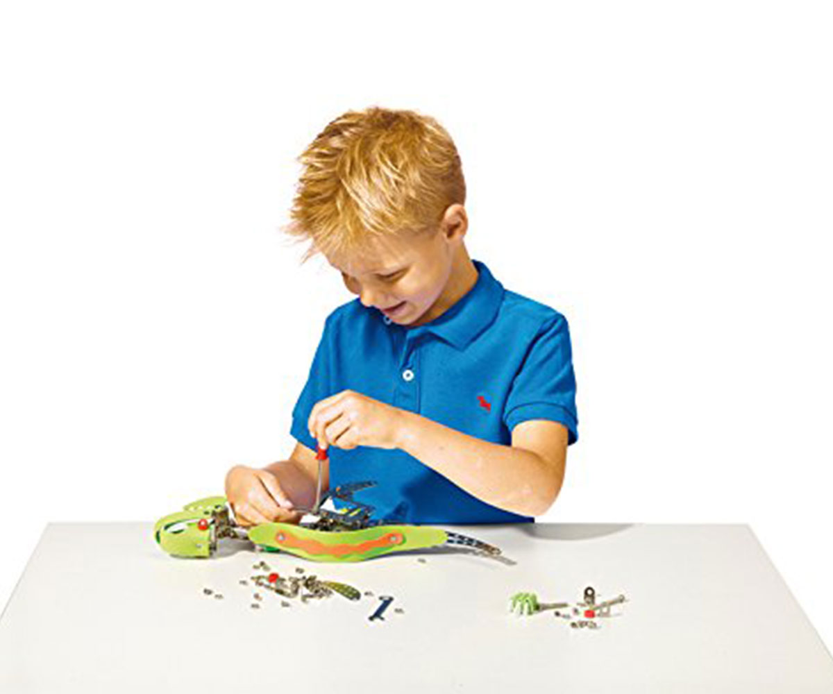 Метален конструктор SES Creative – динозаври, 7–12 г.