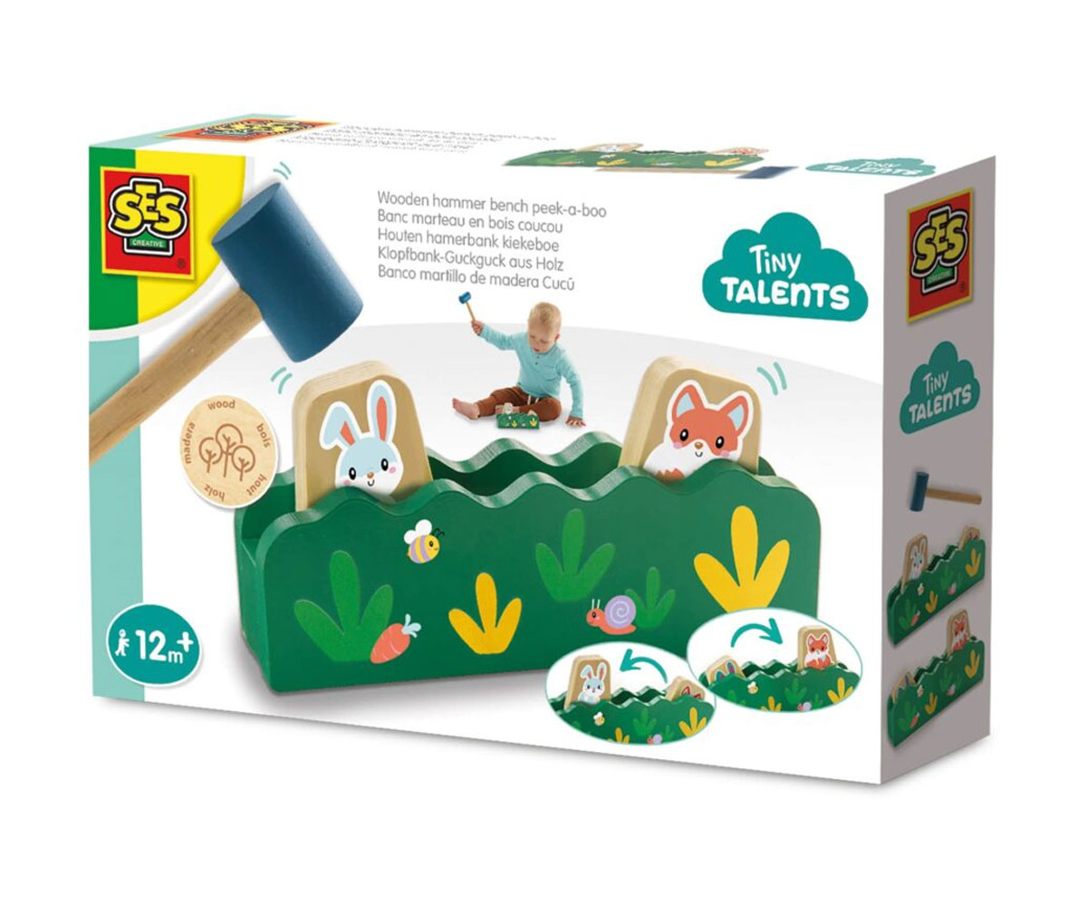 Дървена писта с топки SES Creative – крокодил, 6 м – 3 г.