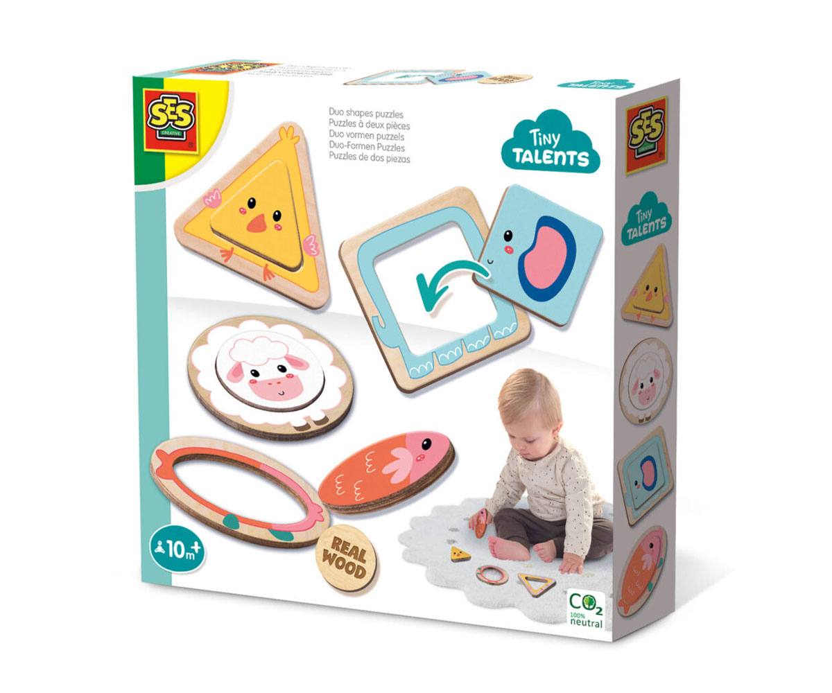 Дървена писта с топки SES Creative – крокодил, 6 м – 3 г.
