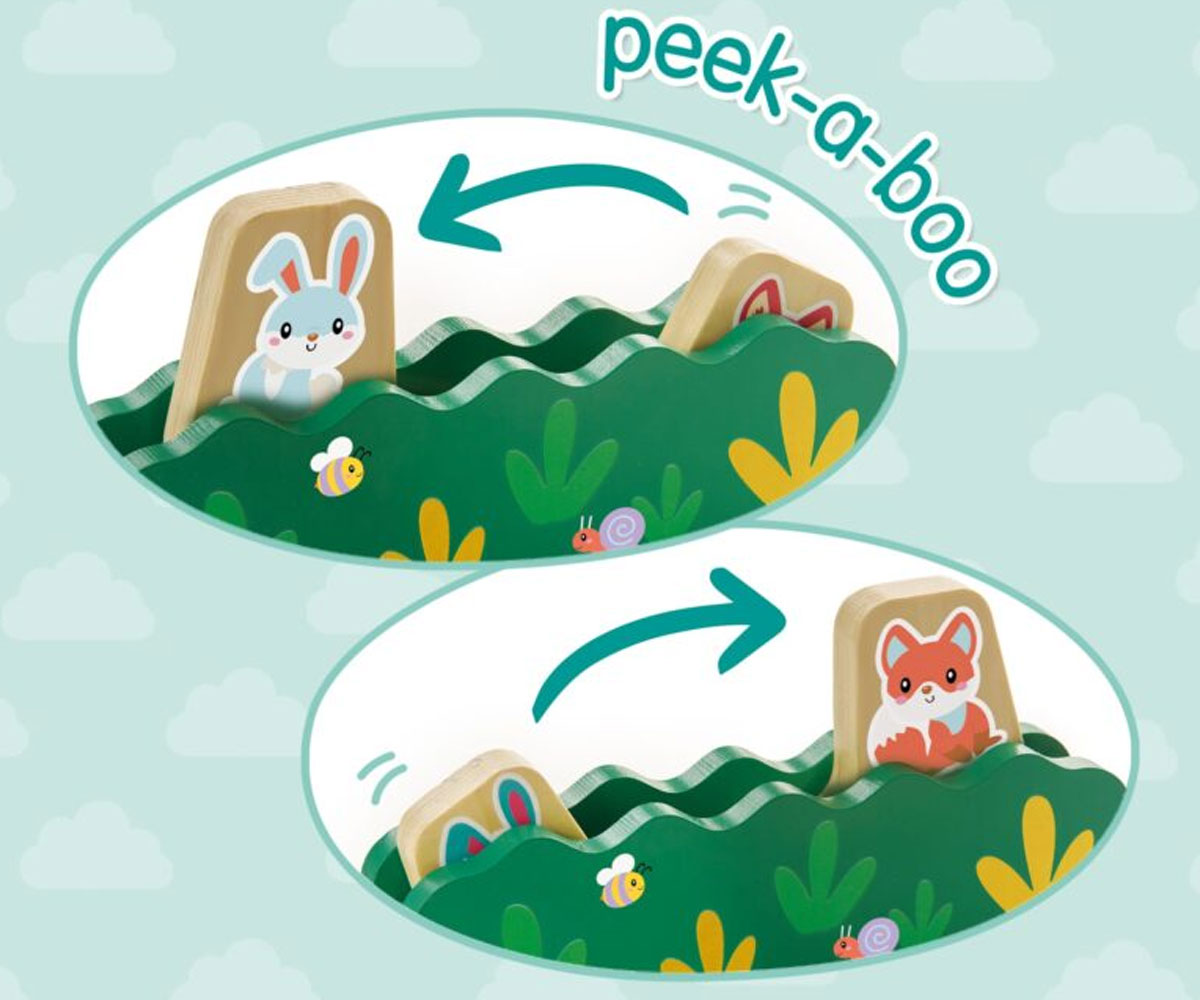 Дървена чукалка SES Creative с peek-a-boo ефект, 1–3 г.