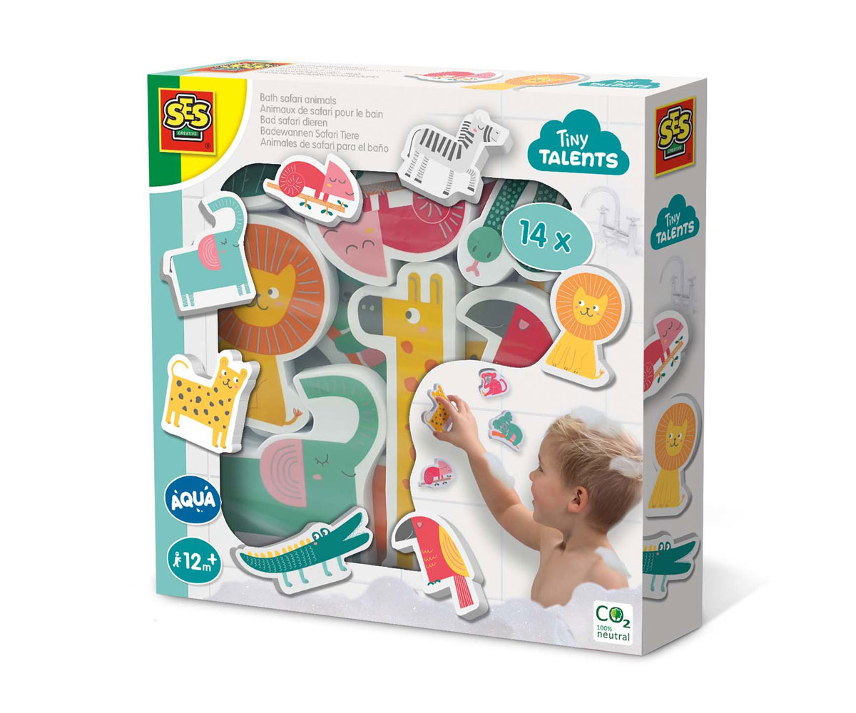 Играчки за баня SES Creative – сафари, 14 фигурки