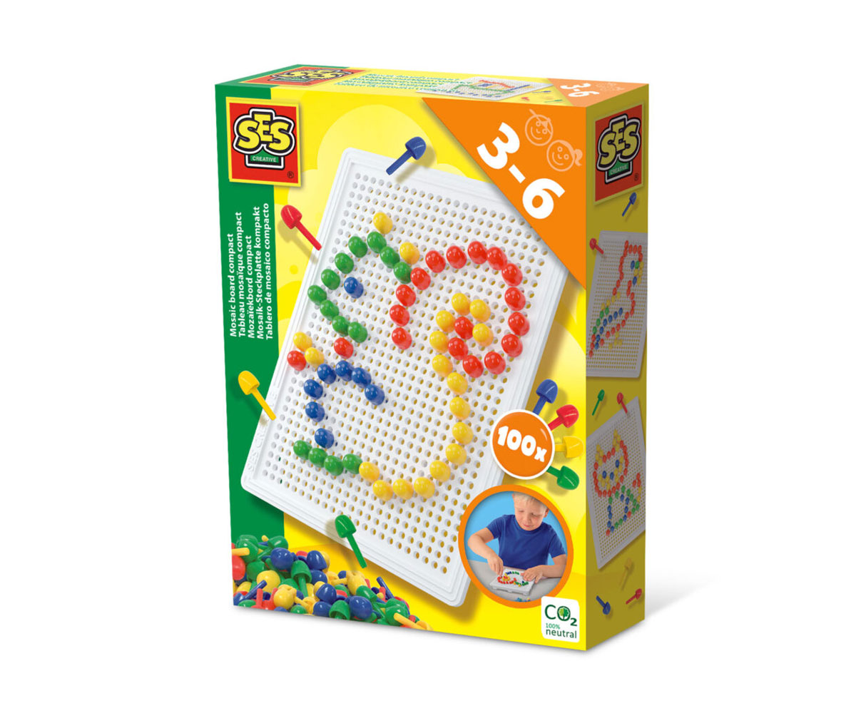 Дъска за мозайка SES Creative 14046 със 100 карфици