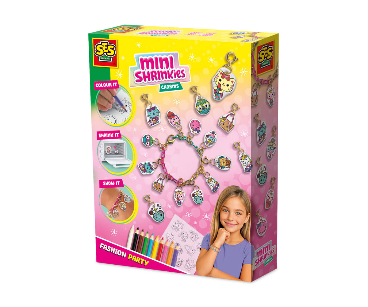 Гривни с талисмани SES Mini Shrinkies Fast Foodies, 10 талисмана